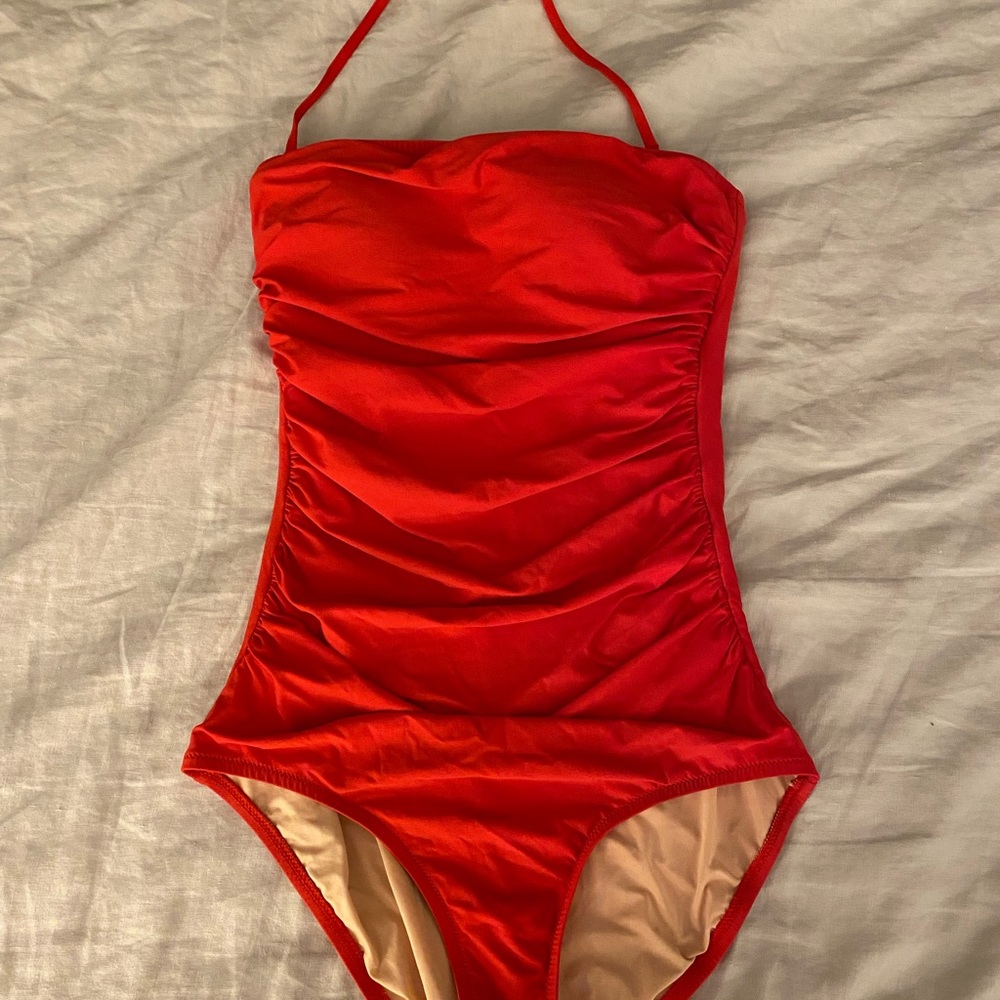 JCREW LT size 6 one-piece ruched swimsuit